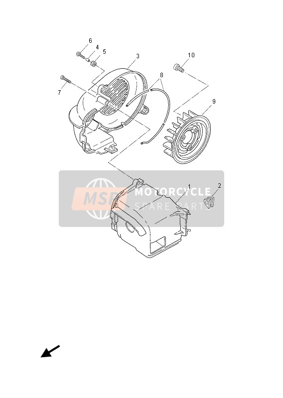 Yamaha YN50E 2013 Air Shroud & Fan for a 2013 Yamaha YN50E